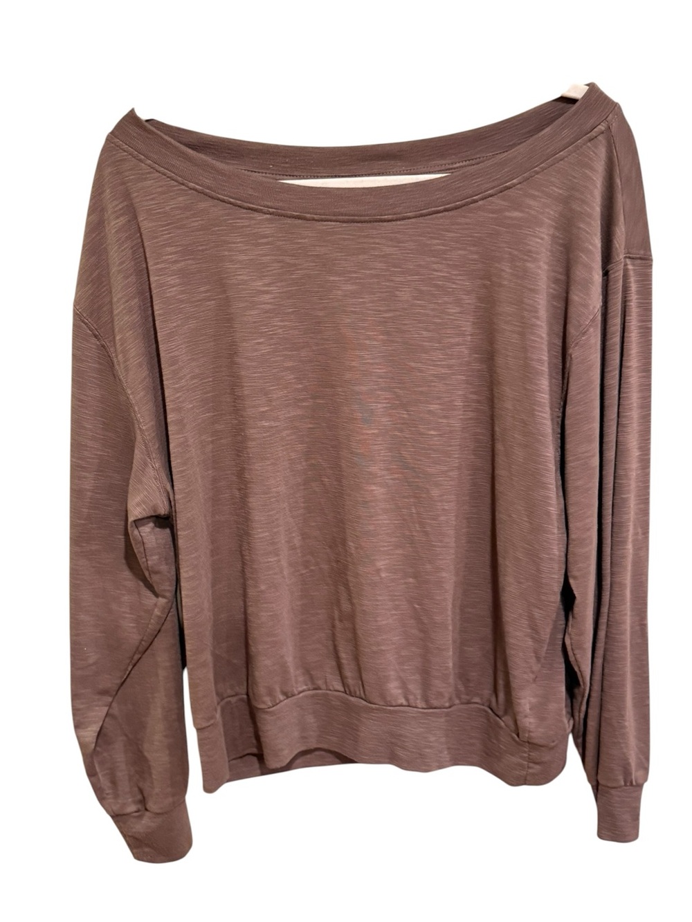 78 & Sunny Women's Boatneck Pullover Sweatshirt in Chocolate Brown - Size Medium